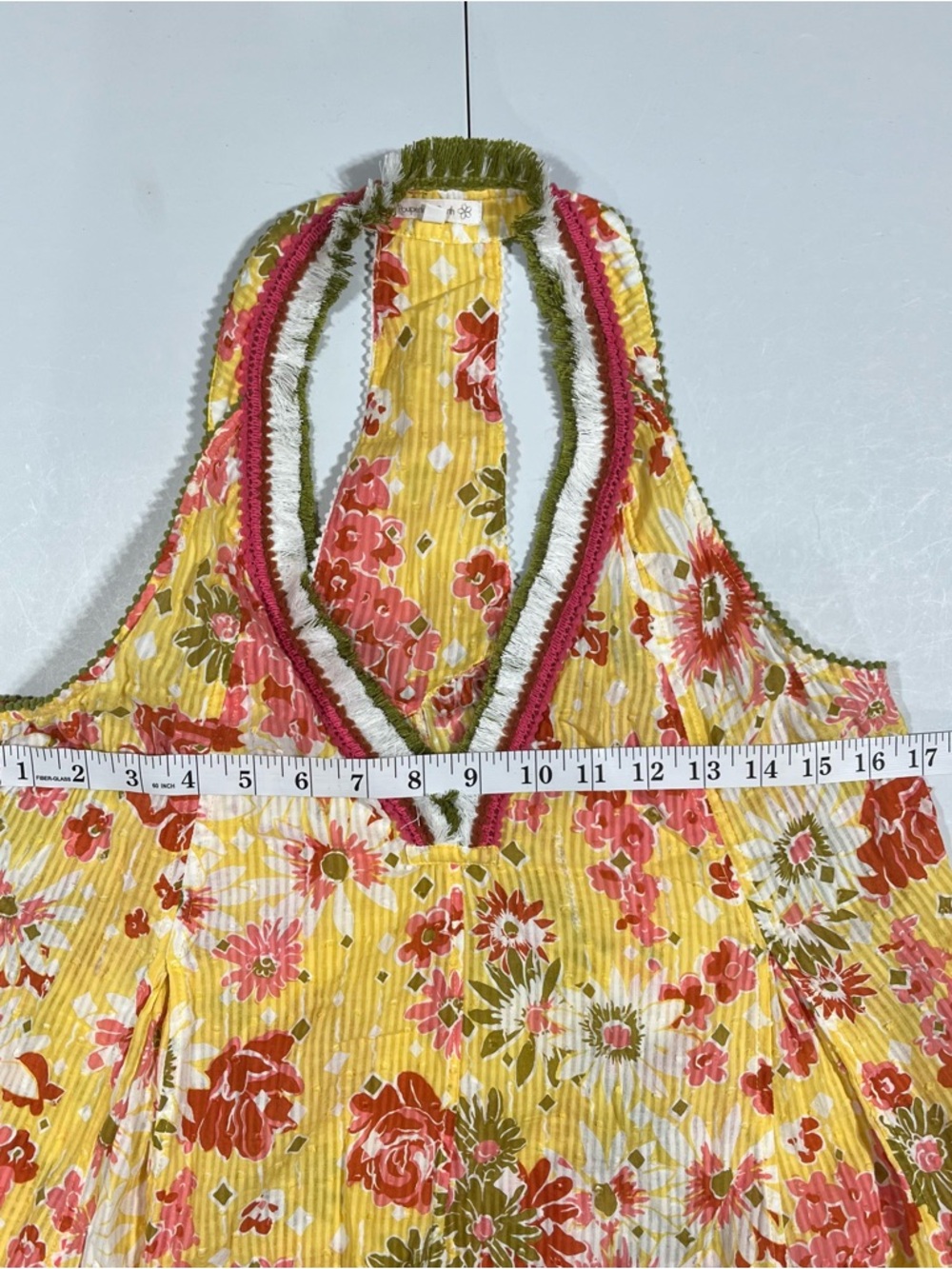 Poupette St Barth Floral Maxi Dress Fringe Women's XS Resortwear Vacation‎ Boho - Picture 13 of 14
